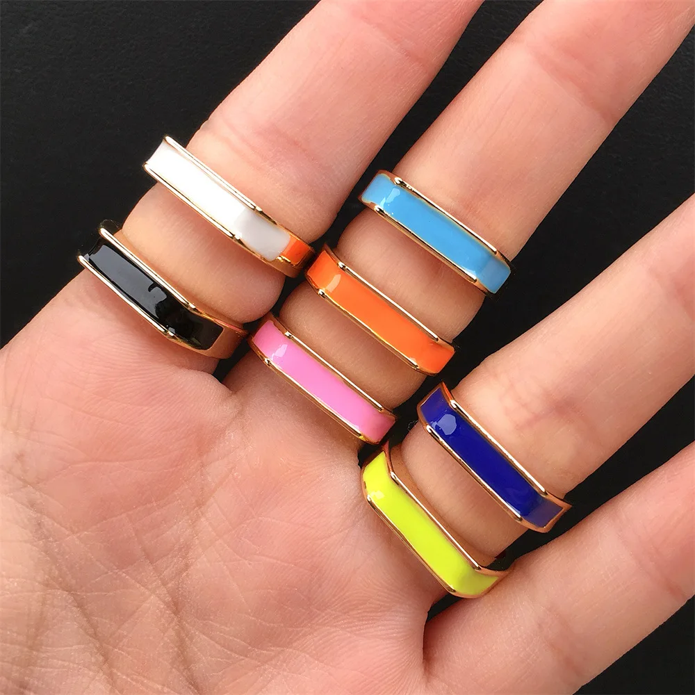 

Wholesale Finger Jewelry Colorful Enamel Bands Knuckle Rings For Girls Boys