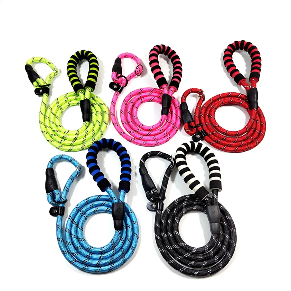 

Heavy Duty Rope Dog Leash, 1/2" x 6FT Nylon Pet Leash, Soft Padded Handle Thick Lead Leash for Large Medium Dogs Small Puppy