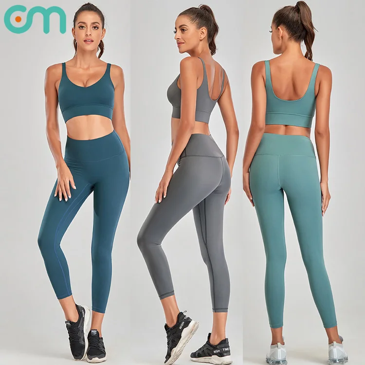 

2021 Wholesale sportswear new arrivals girls 2pcs lulu slimming yoga underwear set