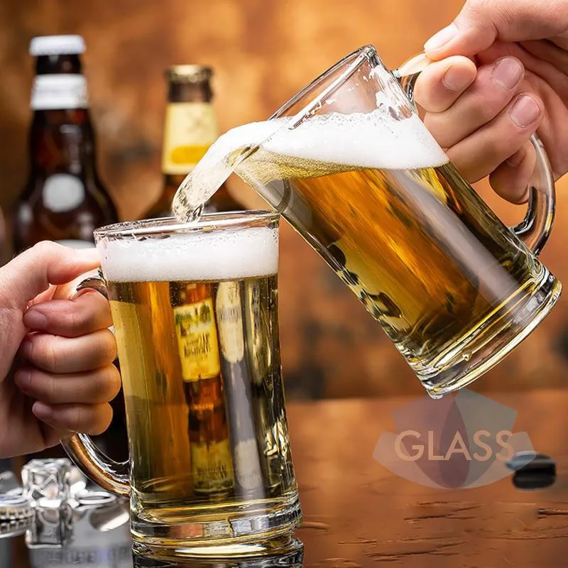 

Customized logo cheap beer promotional Big Size Transparent wholesale Big glass Cup Beer Mug