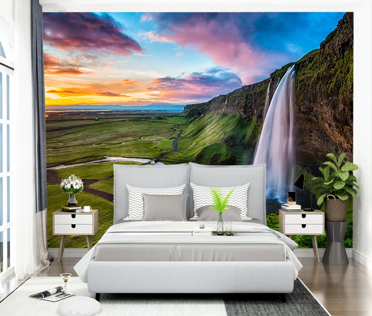 Natural Scenery ,Beautiful Waterfall, Bedroom Wall Murals