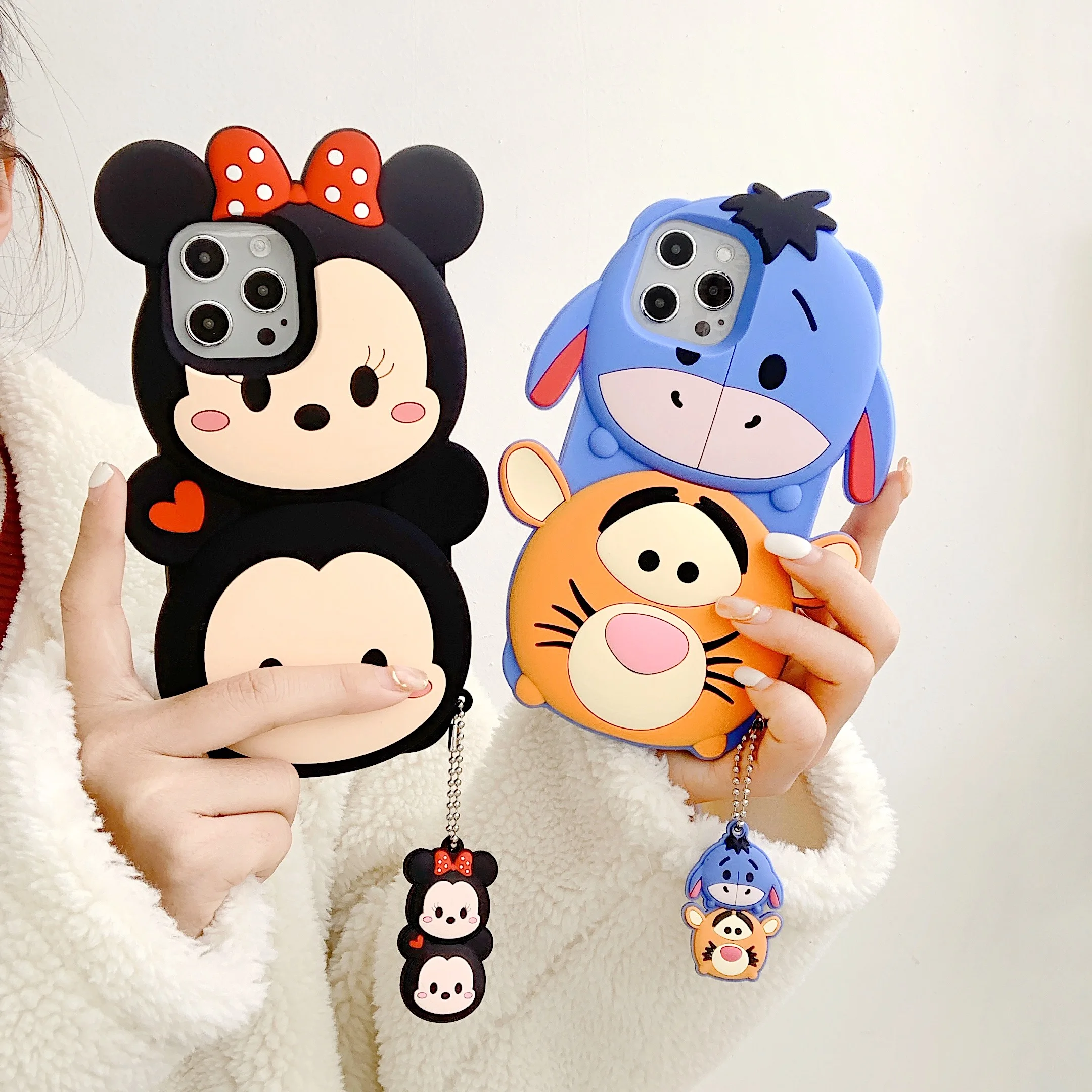 

Cute 3D Stereo Mickey Pendant Case For iPhone 12 mini 11 Pro Max 7 8 Plus SE 2020 X XR XS Max Full Protective Anti-Knock Covers