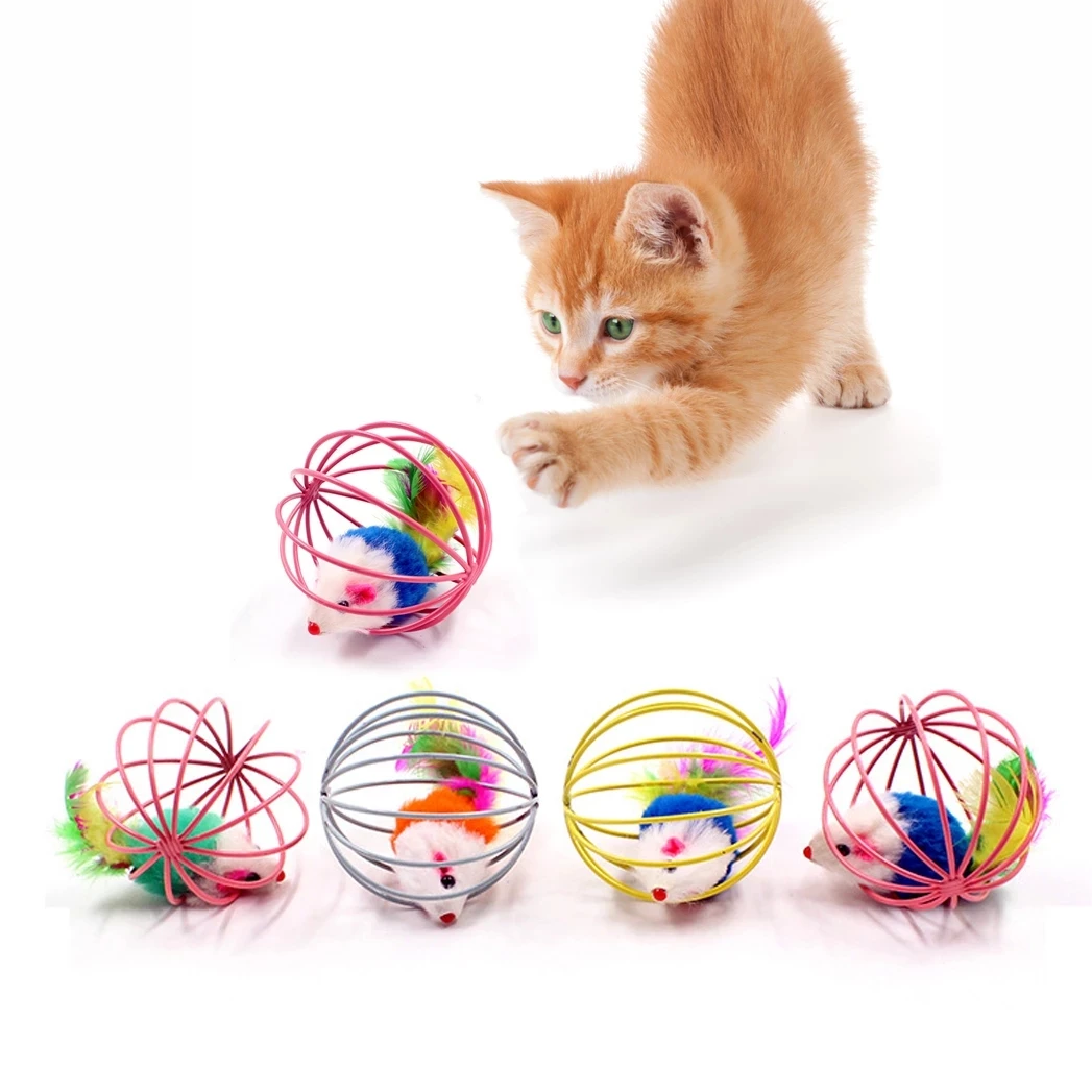 

Cat Toy Stick Feather Wand With Bell Mouse Cage Toys Plastic Artificial Colorful Cat Teaser Toy Pet Supplies Random Color