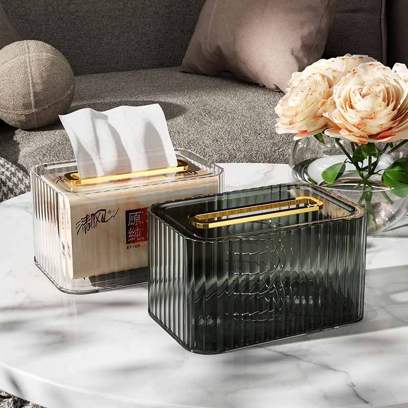 

OSBORN Nordic Household Dust-Proof Plastic acrylic Tissue Box Carton Desktop Tissue Storage Box, Picture