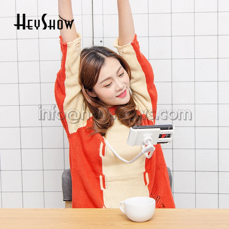 

Adjustable Lazy Neck Phone Stand Cellphone Display Desk Mount Universal Holder 3.5-5.5 inch For All Phones 360 Rotation, Pink,white,black,blue,yellow,purple,green