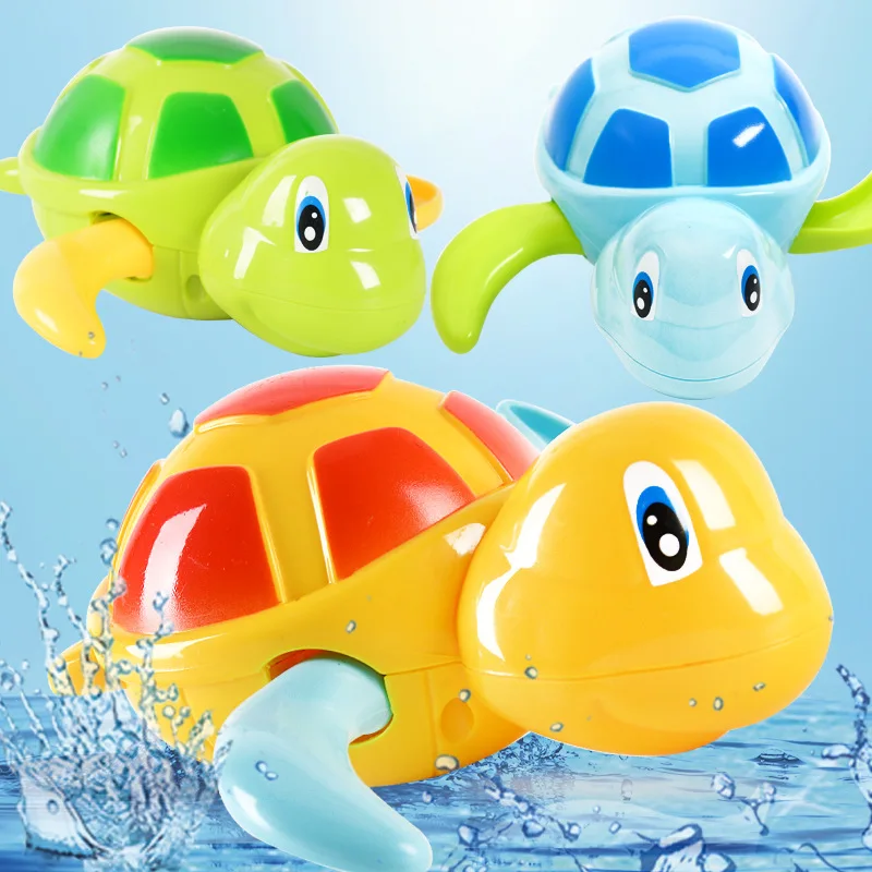 

Dropshipping Summer 2021 Funny Baby Bath Toy Blue Play Turtle Toy Plastic Bath Toy for Kids, As picture