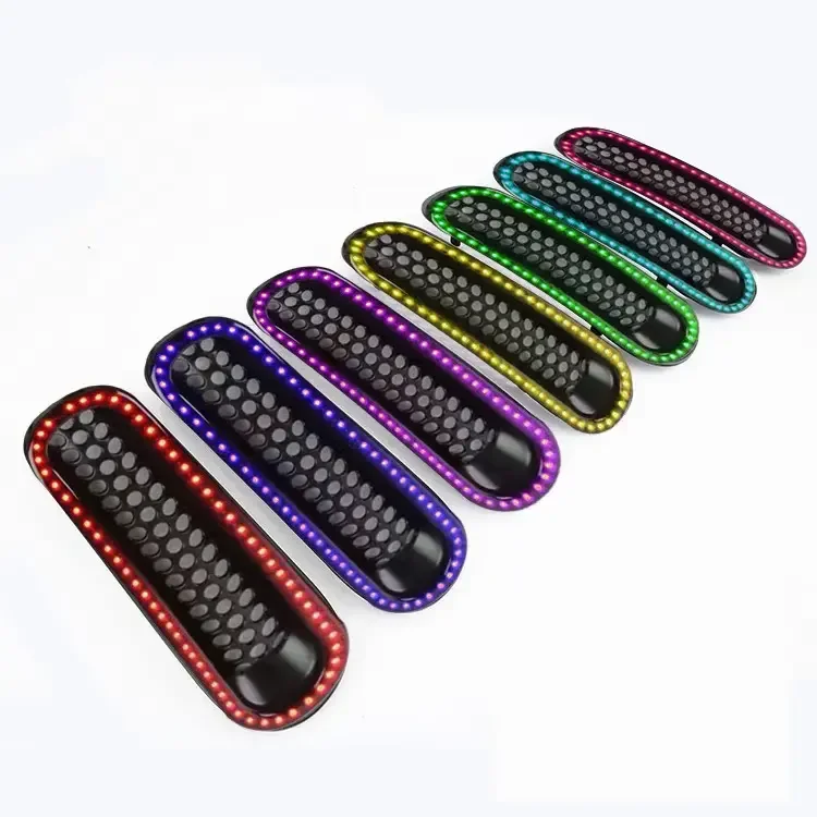 

Popular Design Remote Control Recessed Flashing Grille Light 7x Front Grille Insert RGB LED Grille Light For Jeep Wrangler JK