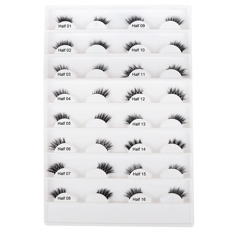 

Most Popular Corner Half Short Eyelashes Mink 3d Lashes With Custom Eyelash Packaging Half Eyelashes