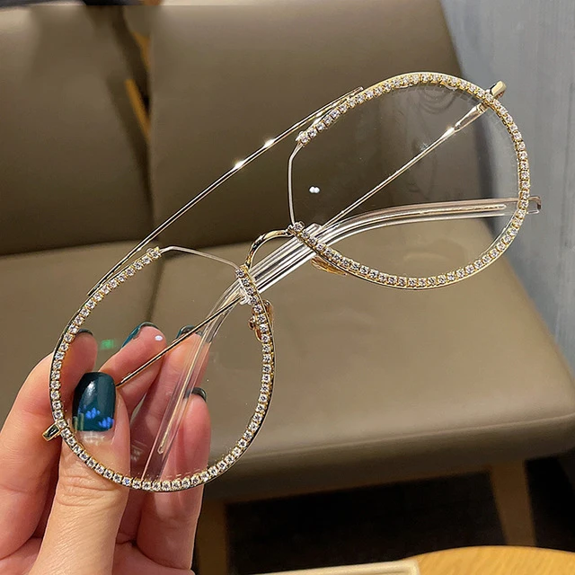

Women Sunglasses Metal Retro Diamond Ocean Lens Fashion Sunglasses Women Luxury Brand Wholesale Bulk Eyeglasses