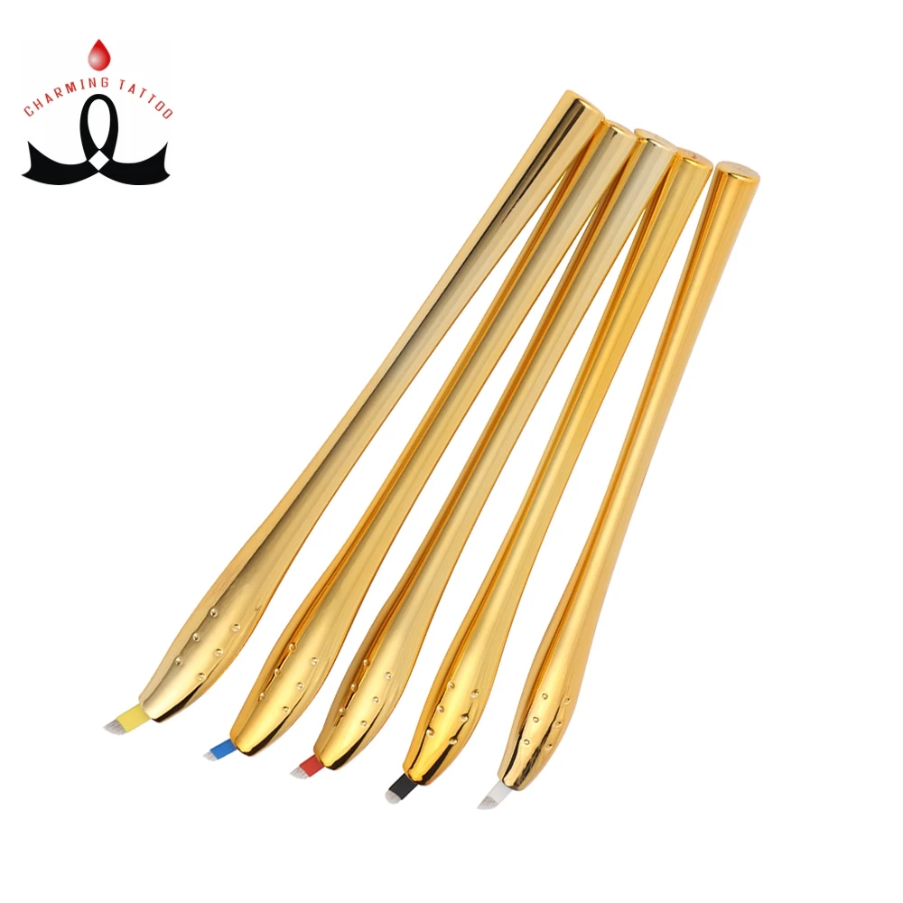 

Wholesale Lushcolor Eyebrow Microblading Golden Luxury Disposable Manual Pen Microblading Blades Supplier, Gold