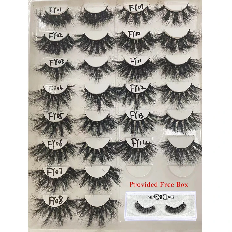

Dramatic 25mm Wispy Super Fluffy Real Mink Eyelash Private Label Lashes3d Wholesale Vendor Bulk 25 Mm Lashes With Free Packaging