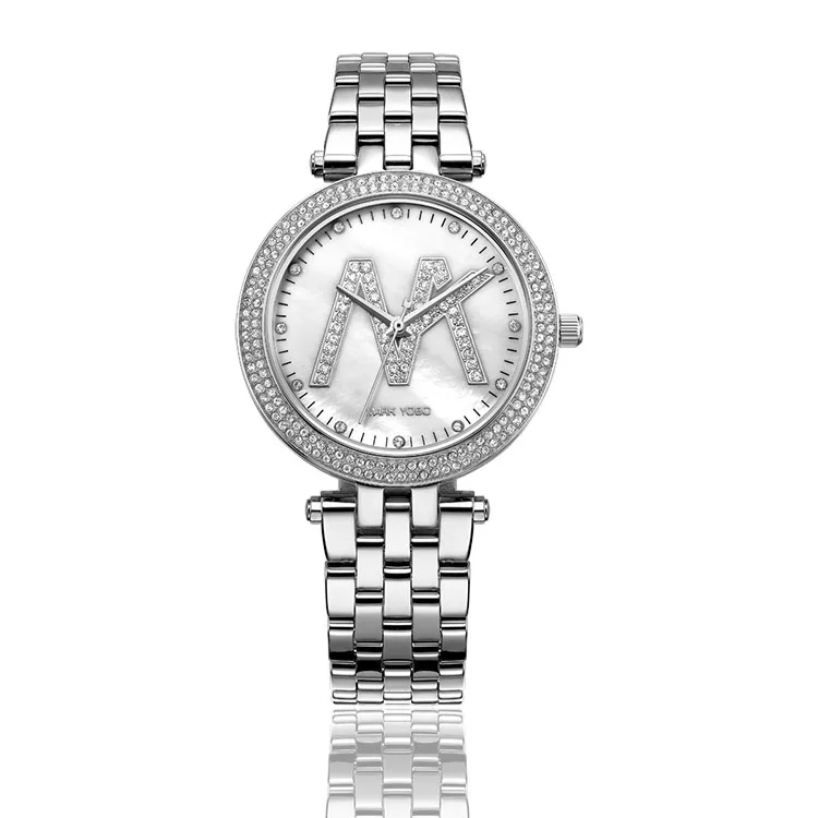 

Dropshipping Manufacturer Custom Private Logo Wristwatches Japan Movement Diamond Bling Watches Fashion Women Quartz Watch, Customized colors