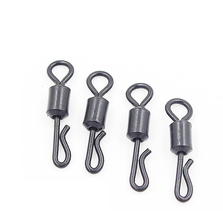 

Matt black Carp fishing quick change rolling swivels Lengthened Q-shaped swivel