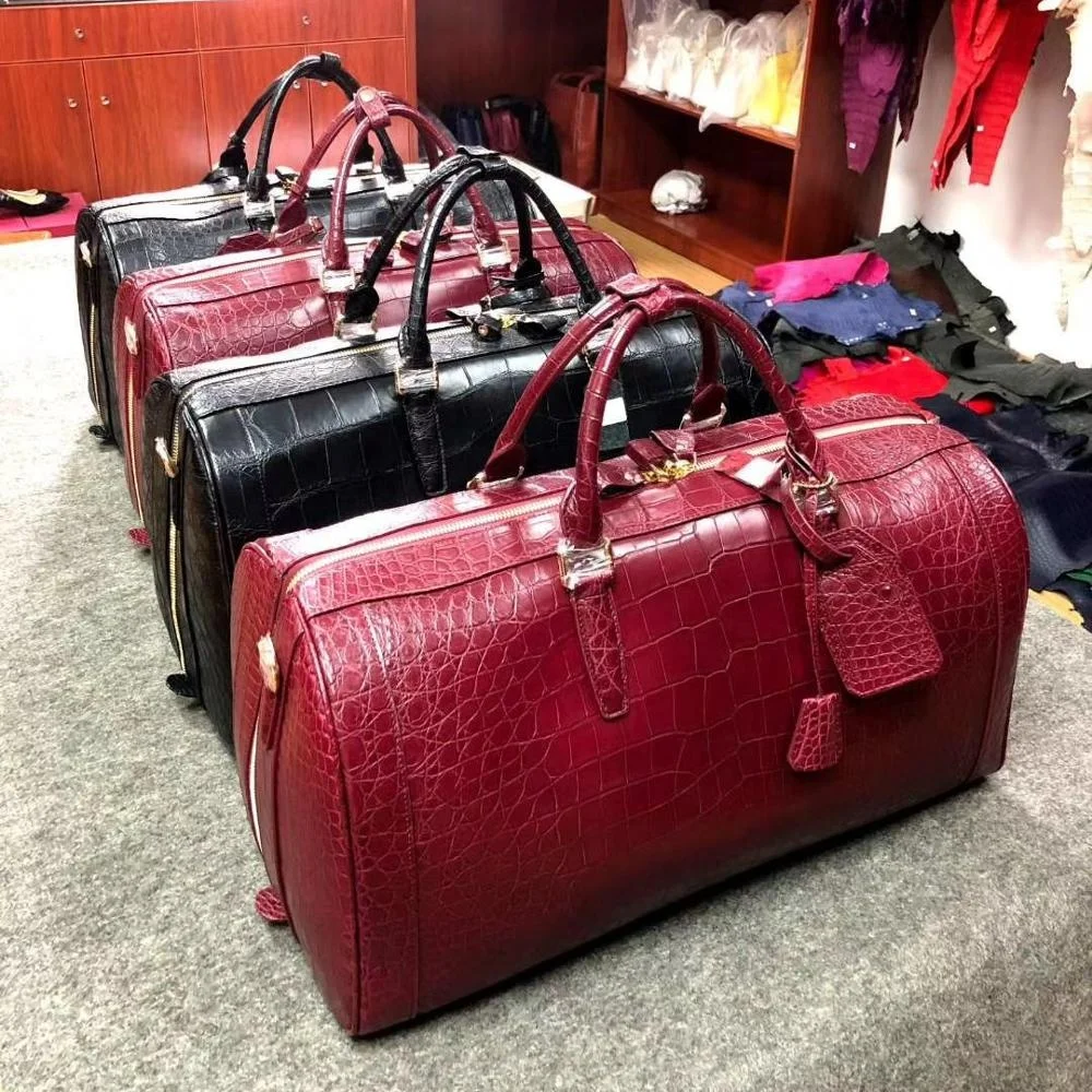 

HS-LB10 Crocodile Skin Portable Luxury Luggage Bags Cases Luxury Travel Duffle Bag, Customize