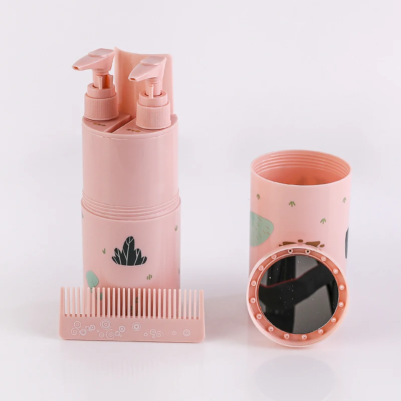 

Bathroom Accessories Factory Direct Sale Travel Toothbrush Case Travel Shampoo Bottle Wheat Straw Toothbrish Holder Travel Suit, All kinds