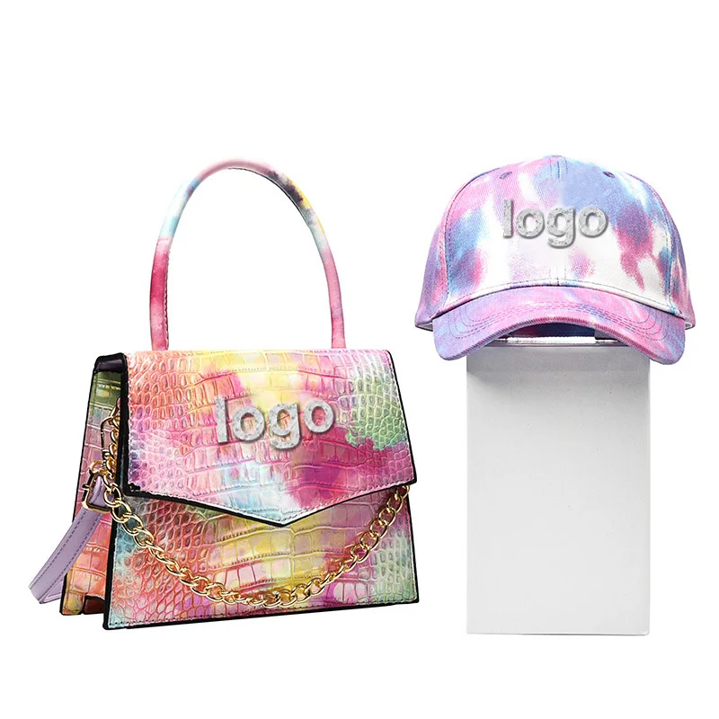 

Wholesale 2021 Tie-dye Handbags New Messenger Bag SAC A Main Matching Bucket Hat And Purse Set Women Handbags, Customized color