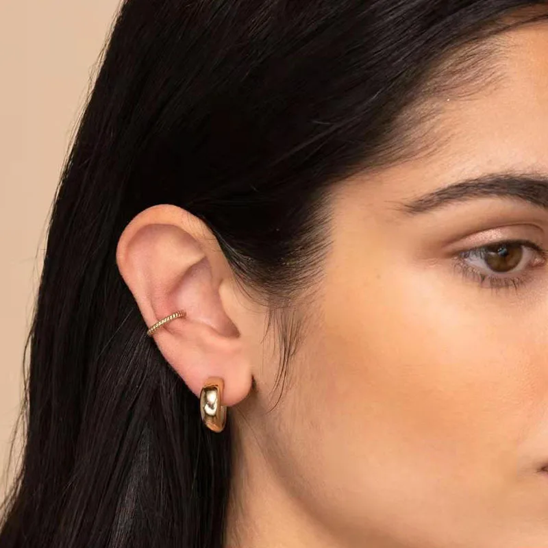 

New Trendy Earring 18K Gold Plated Arc Hoop Earrings For Women Stainless Steel Earrings Wholesale