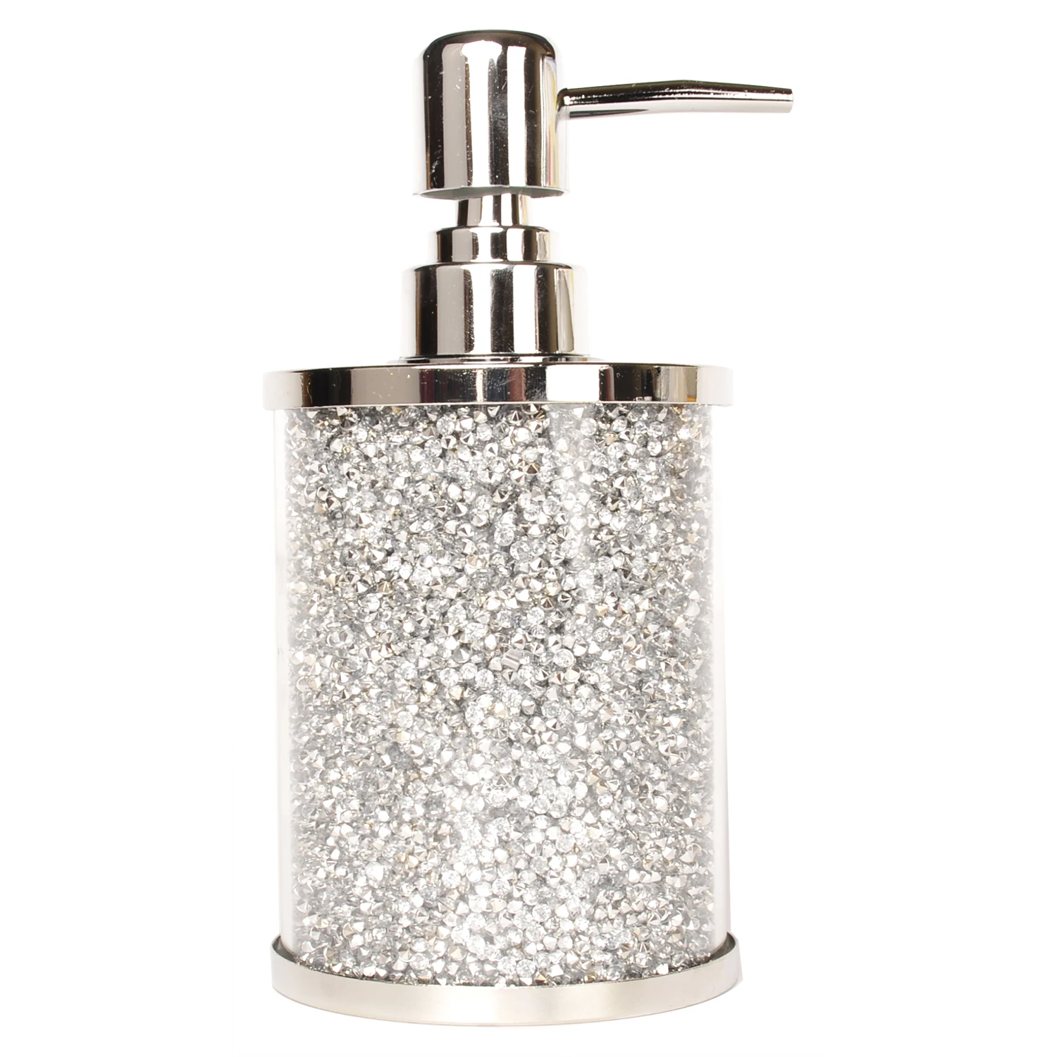 

Fabulous Diamond Crushed Crystal Filled Empty Sanitizer Spray Bottle, Sliver