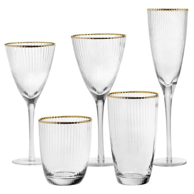 

High Quality Luxury Designed Gold Rimmed Wholesale Wine Glasses
