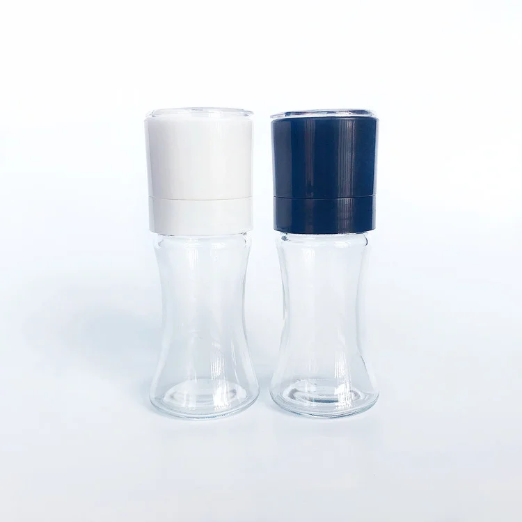 

Manual glass bottles dry spice grinder plastic cap salt and pepper grinder 70ml