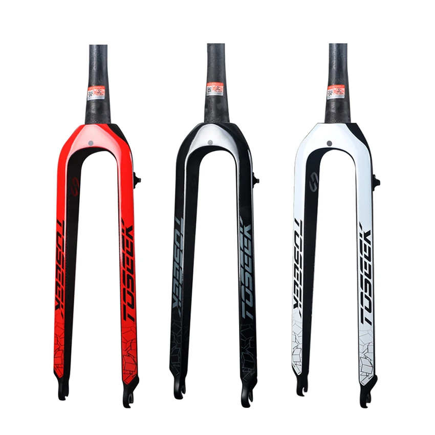 

Toseek black red white mtb forks rigid full carbon forks bicycle mountain bike mtb fork 26 27.5 29
