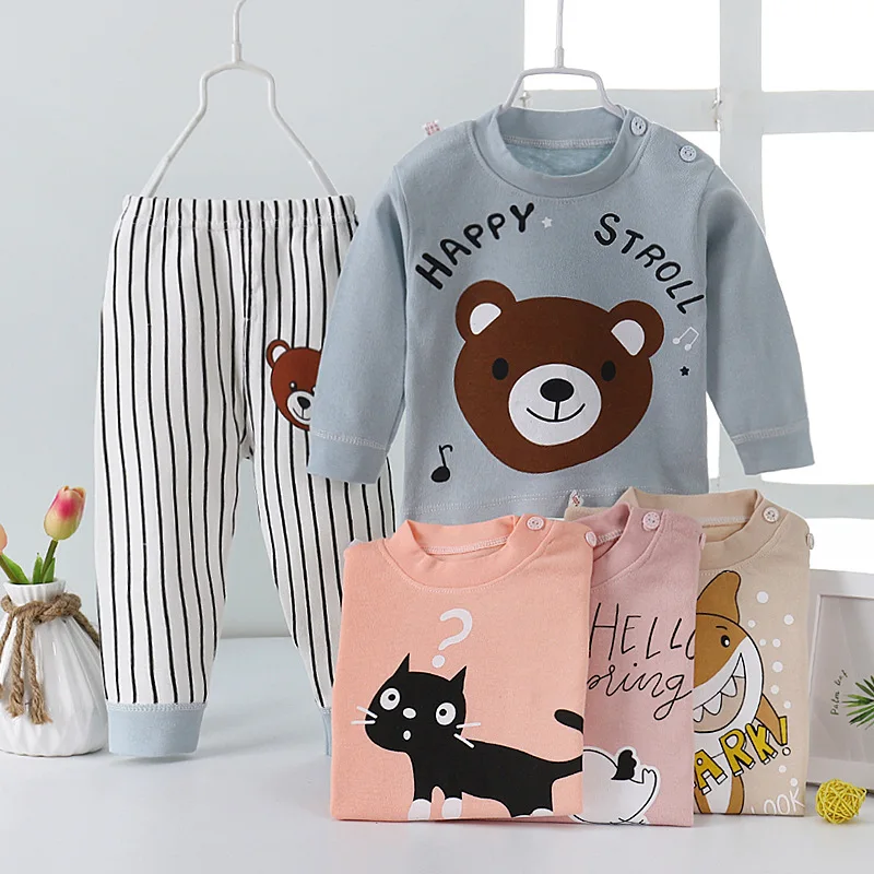 

Best price with good quality wholesale Autumn 100% cotton 2pcs long sleeve baby clothes sets