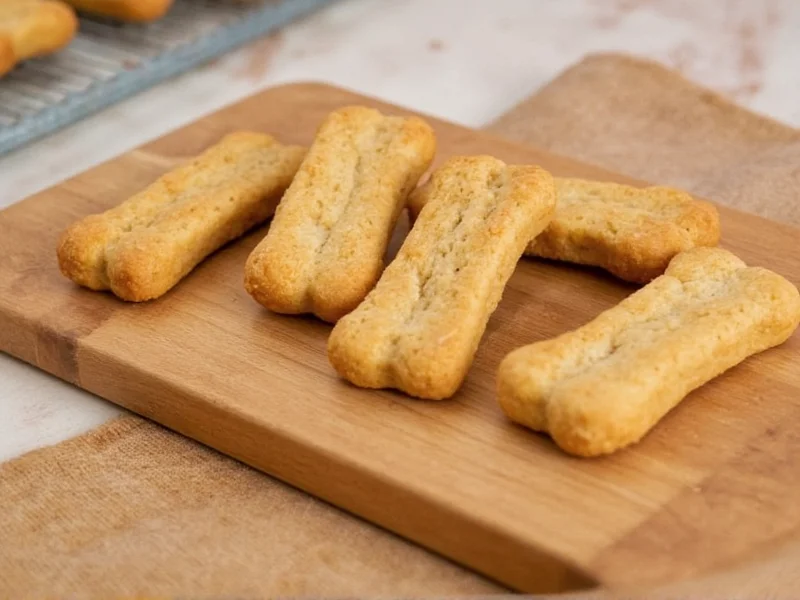 Homemade dog biscuits on wooden cutting board