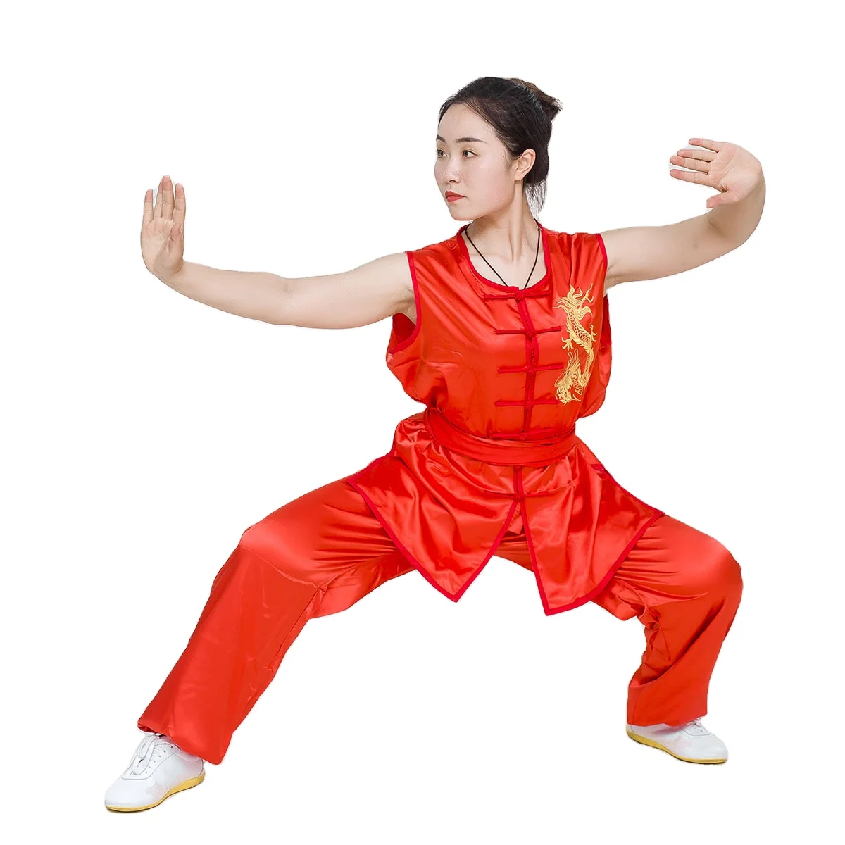 

Tai Chi Clothing Chinese Martial Arts Uniform Children Training Nanquan Clothing Practice Top + Pants Summer Competition Suits, As the pictures