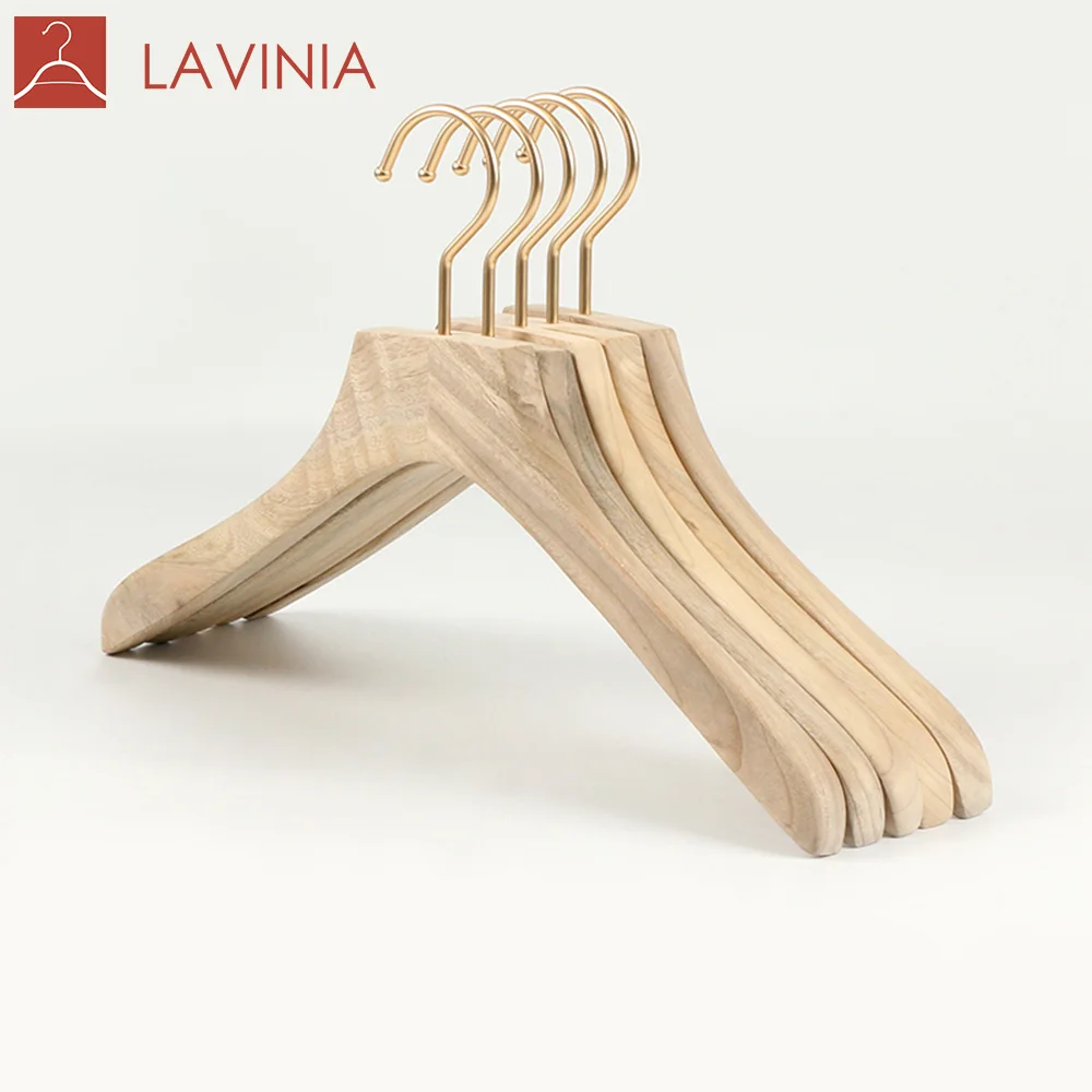 

Luxury Cedar Hangers with Gold Hook, Natural