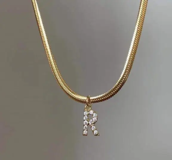 

Wholesale Jewelry Wholesale Jewelry Stainless Steel Snake Chain Gold Alphabet Necklace Diamond Initial Letter Necklace
