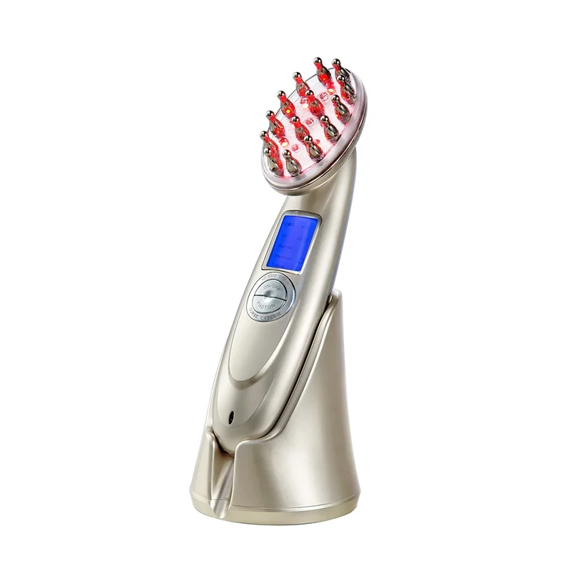 

customize private label hair treatment regrowth Red Light Therapy Laser Hair anti loss hair Comb Vibration Head Massager