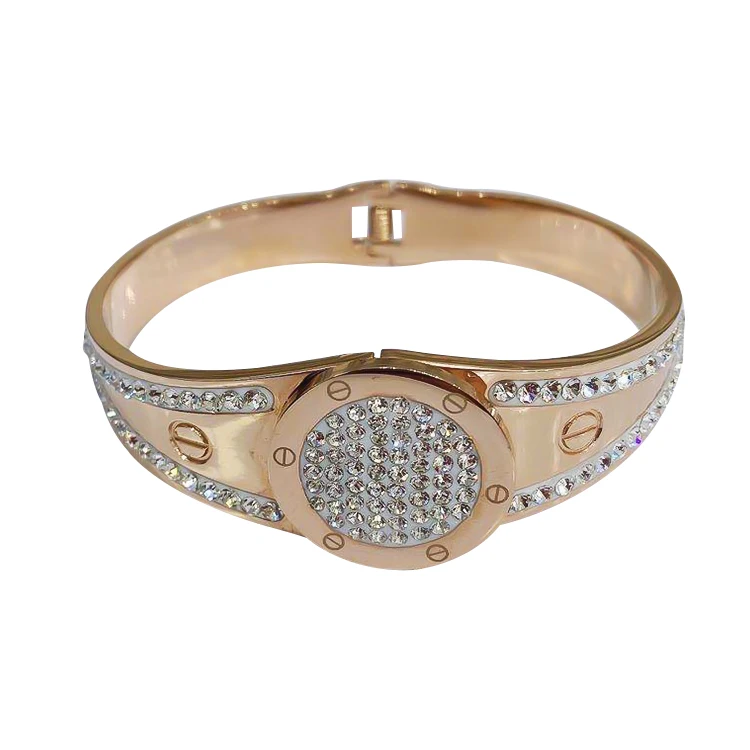

Stainless Steel Charm 18k Gold Bangles Bracelet For Girls, Silver,gold,rose gold