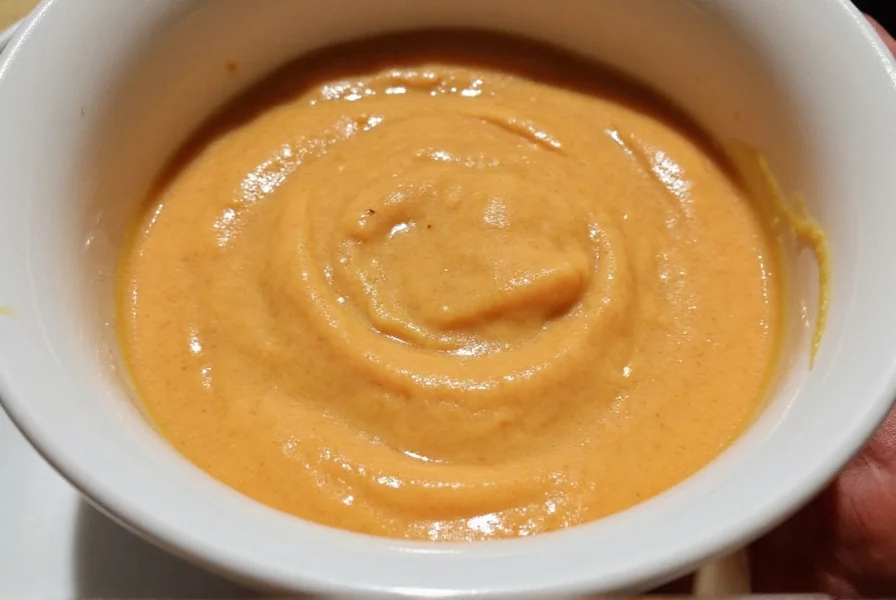 Chipotle crema sauce in a white bowl