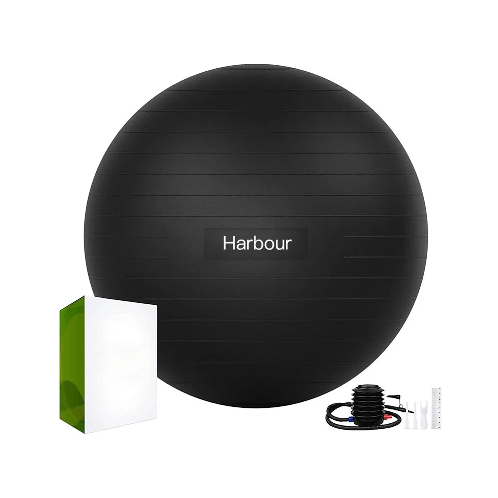 Harbour Custom Pvc Big Black Yoga Balls Exercise Ball For Yoga 55cm