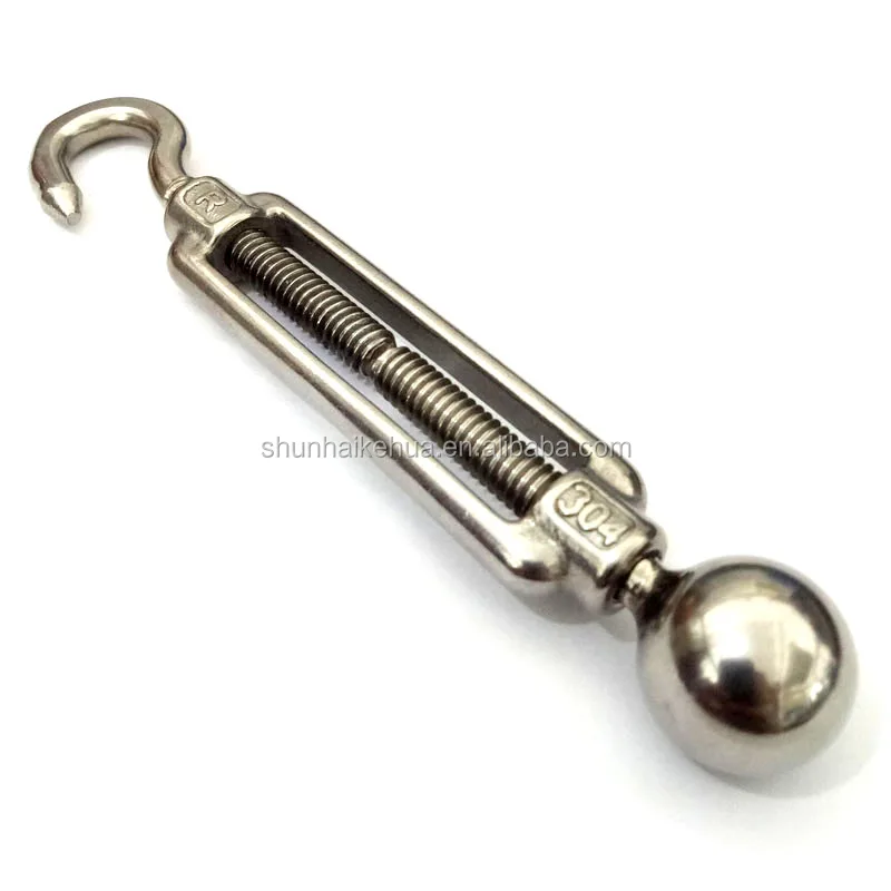1/4 Unc Stainless Steel 304 Turnbuckle With Welded Ball Hook And Ball