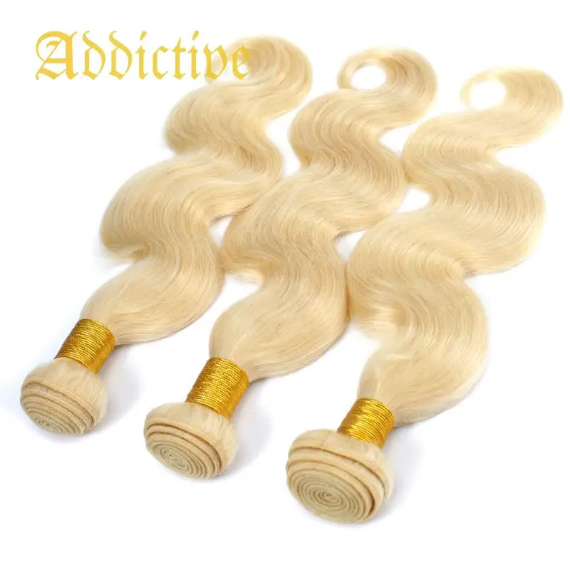 

Addictive Wholesale Blonde 613# Virgin Body Wave Human Hair Extensions 1 Bundle Virgin Brazilian Unprocessing Weft