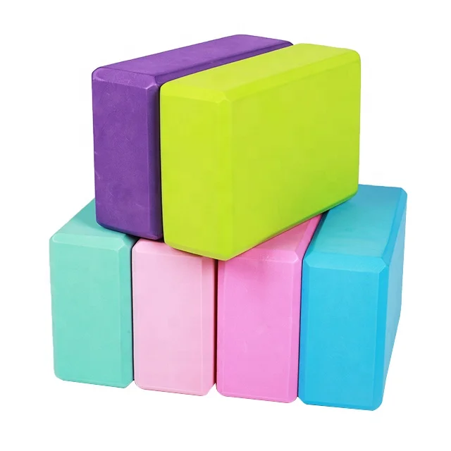 

Wholesale Custom Printed Yoga brick blocks custom Foam Wedge Blocks Eva Yoga Block eva with Straps