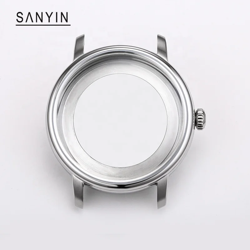 

SANYIN Silver 316L Stainless Steel Wrist Watch Case Fit 8215 9015 Movement SW200 NH35 ETA2824 Watch Parts