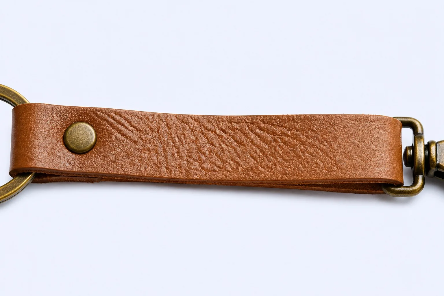 Wide close-up of the leather strap texture