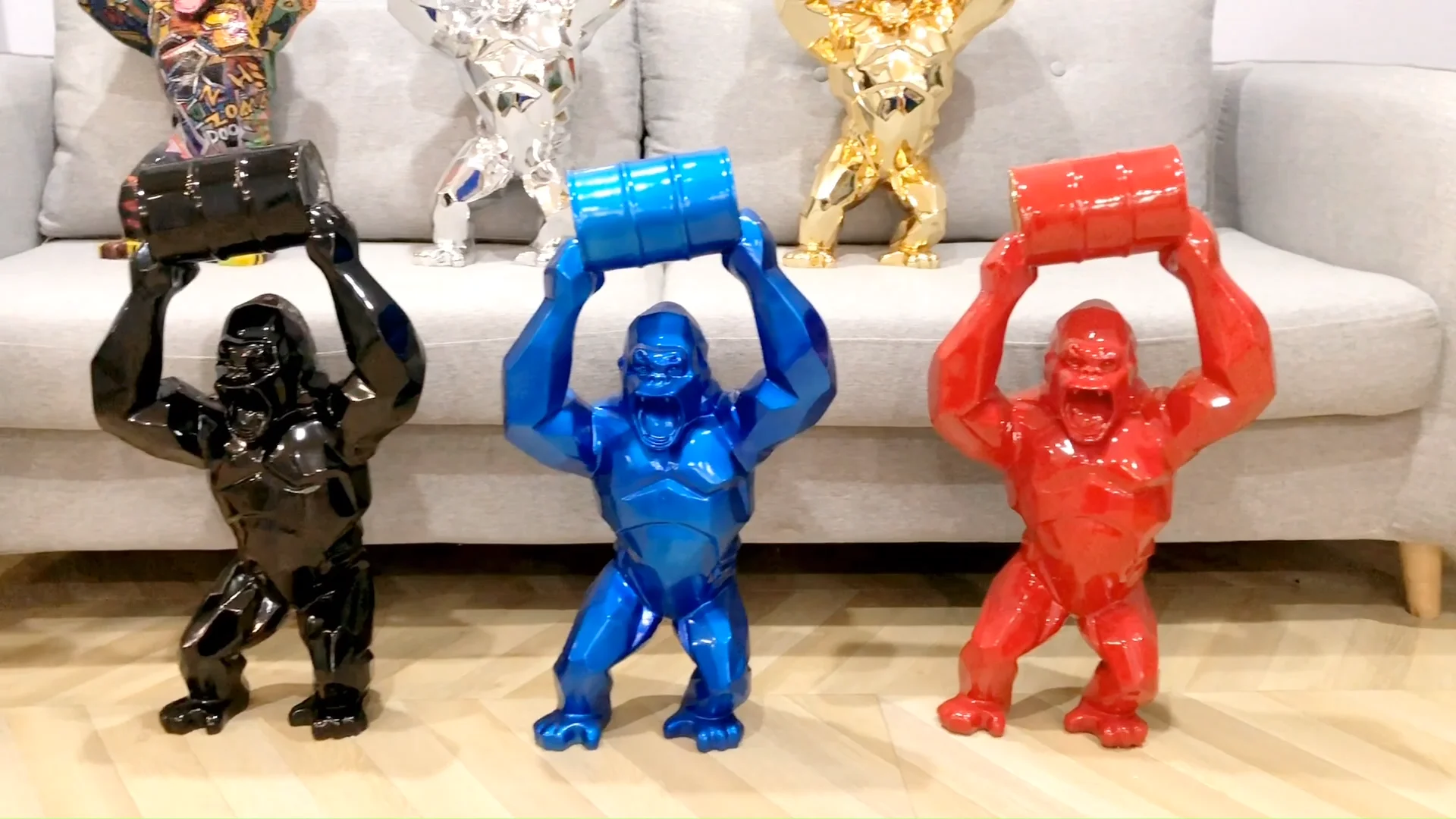 Statue De Jardin Kong En Résine,Statue De Gorille D'extérieur,Taille De