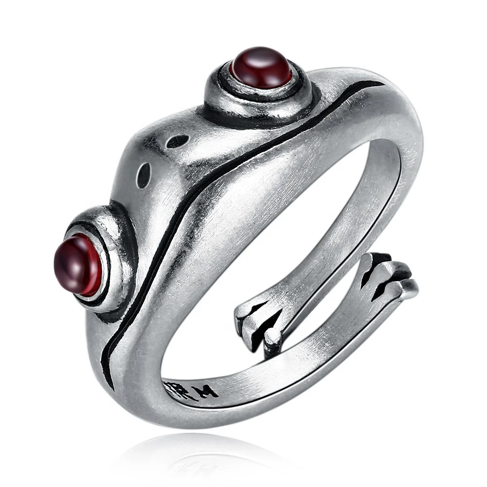 

Frog Rings Adjustable Frog Open Rings Red Eye Frog Finger Wrap Vintage Cute Animal Ring for Women Girls Party Jewelry