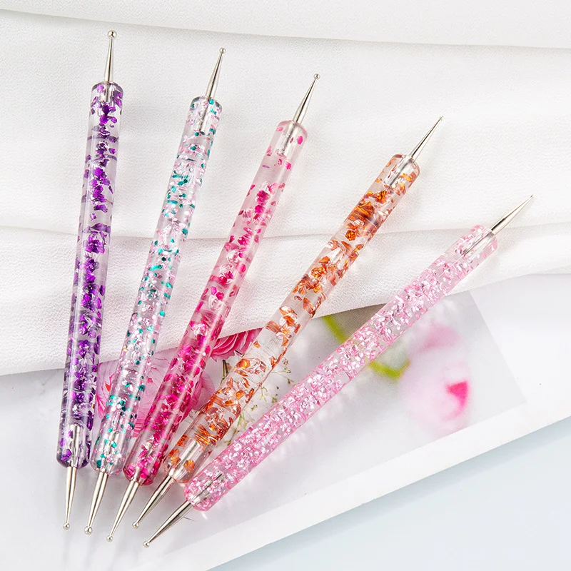 

5 pc 2 Way Dotting Pen Tool Nail Art Tip Dot Polish Painting Manicure Kits for Nails Salon Home DIY Accessories Art Products, Colorful nail painting