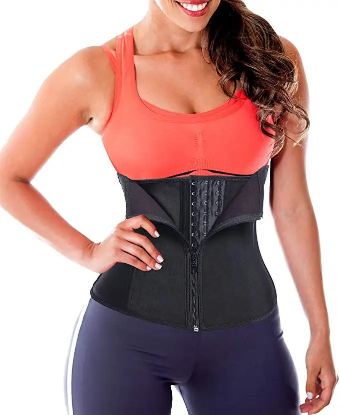custom women neoprene belt tummy control slimming body shaper latex Sport Girdle waist trainer corset