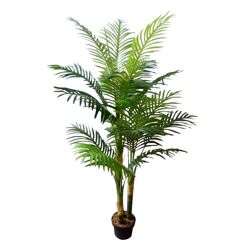 

Wholesale e artificial potted plant artificial mini palm tre for indoor home decoration, Green(customizable)