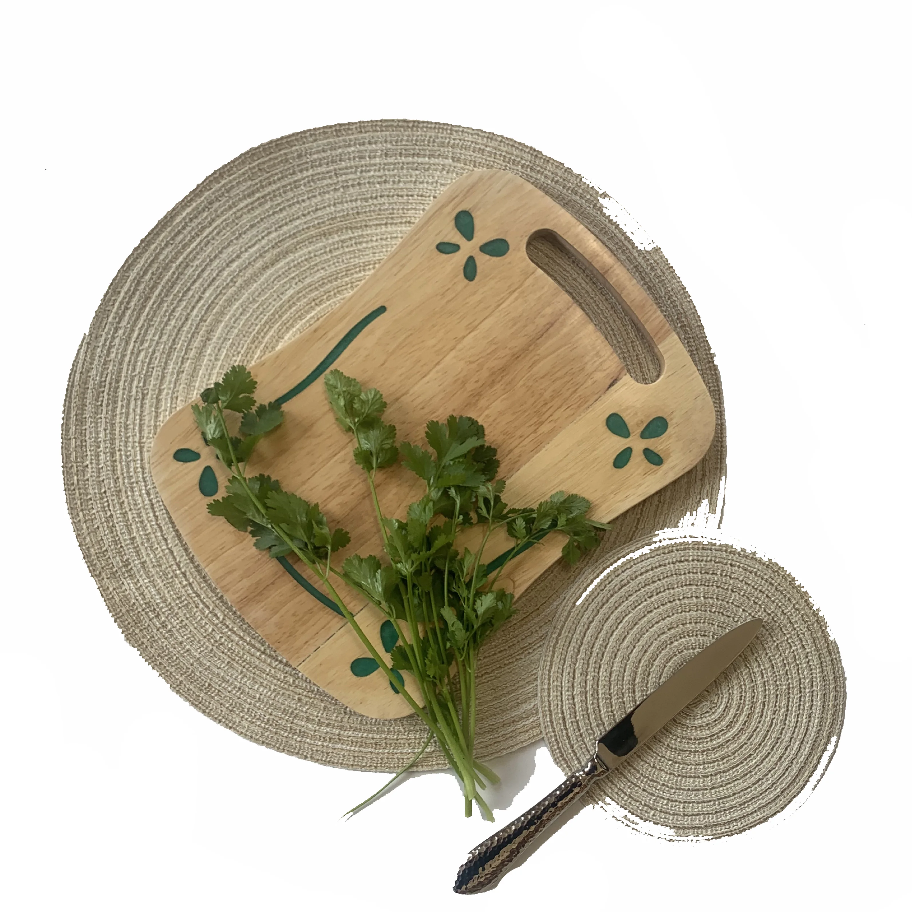 
Easy Clean Wooden Kitchen Cutting Board with flower 