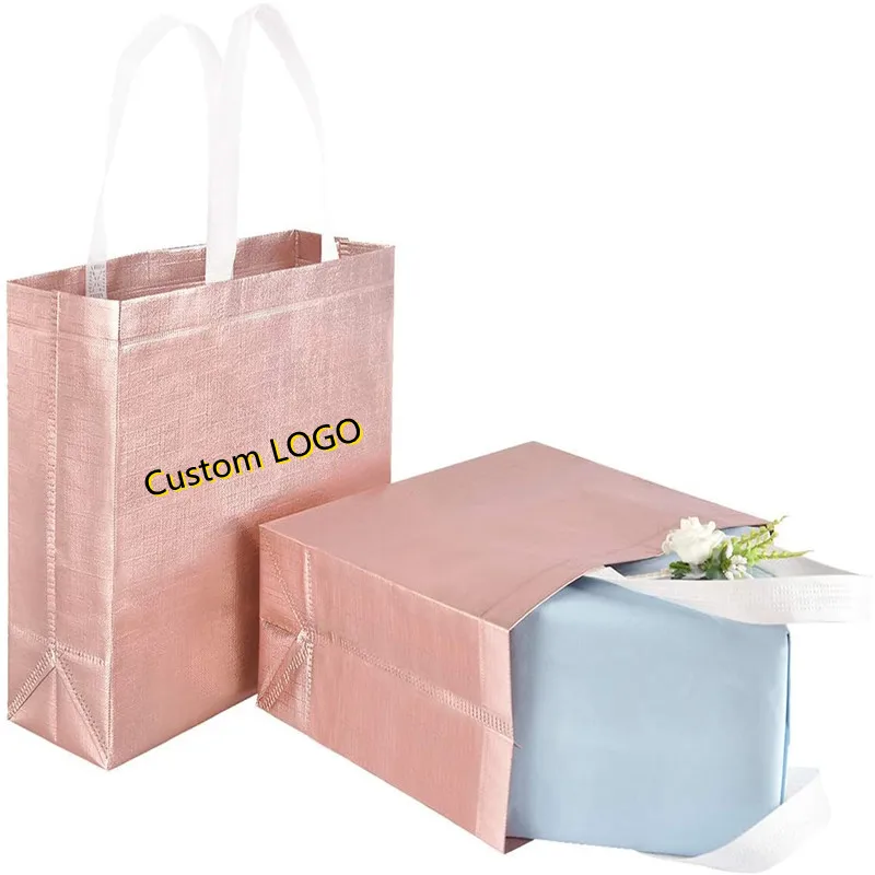 

Factory Customized Extra Large Size Eco Non Woven Grocery Bag Gold Silver Lamination Metallic Non Woven Bag with Logos, Blue/red/black/white/green/yellow/customized color