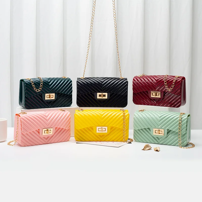 

2021 new Fashion women crossbody chain bag small Jelly shoulder bag for women