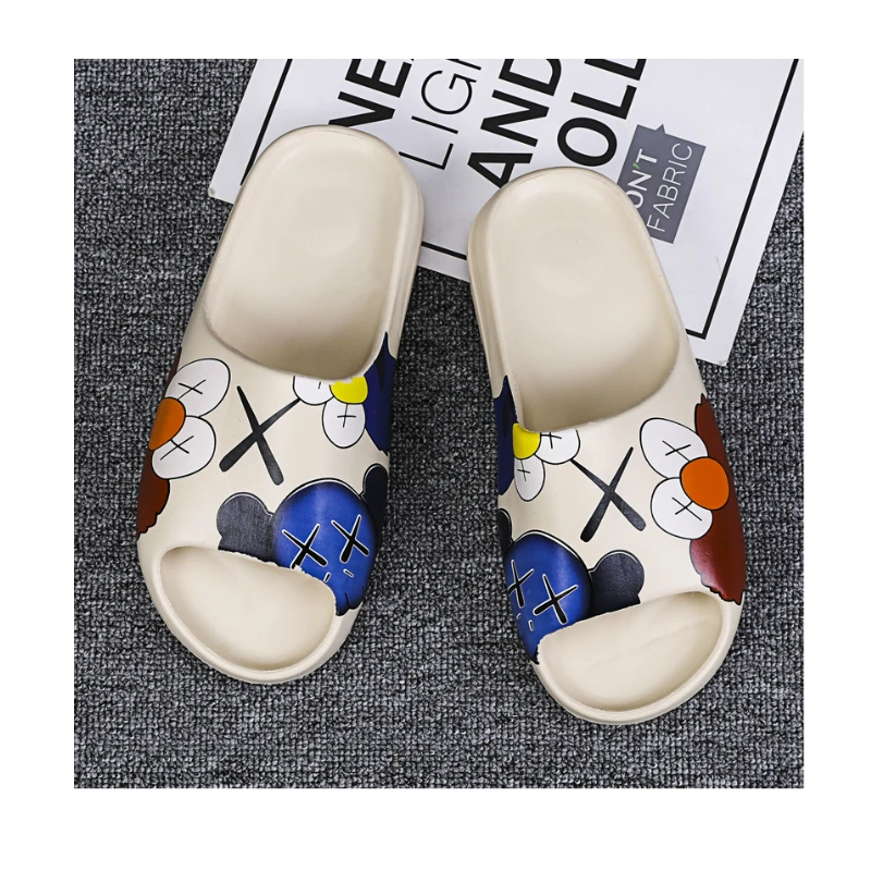 

2020 Newest High Quality Yeezy Slippers Fashion Printed Womens Slides Footwear, Skull, sesame street, graffiti(35-45)
