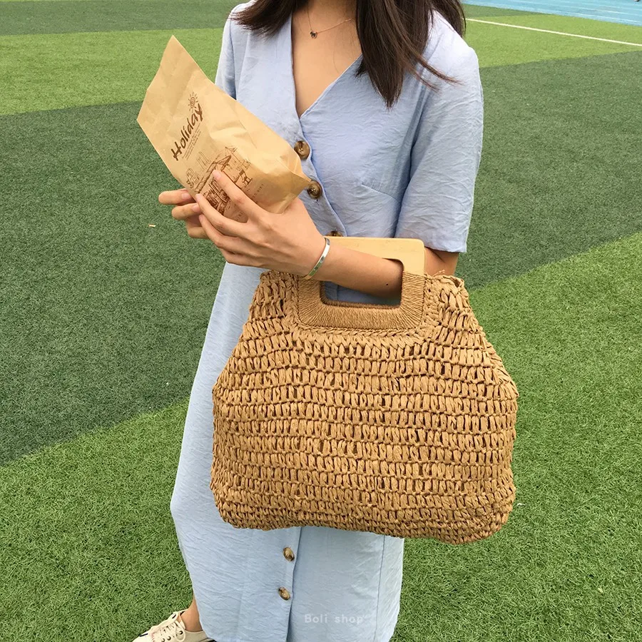 

2021 summer new straw bag Ins straw bag female Large capacity basket bucket bags fashion casual handbag