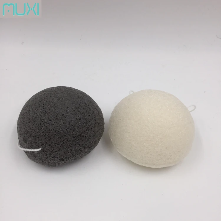 

All Natural Korean Facial Sponge with Activated Bamboo Charcoal Konjac Facial Sponge, White, black, green ,pink,yellow